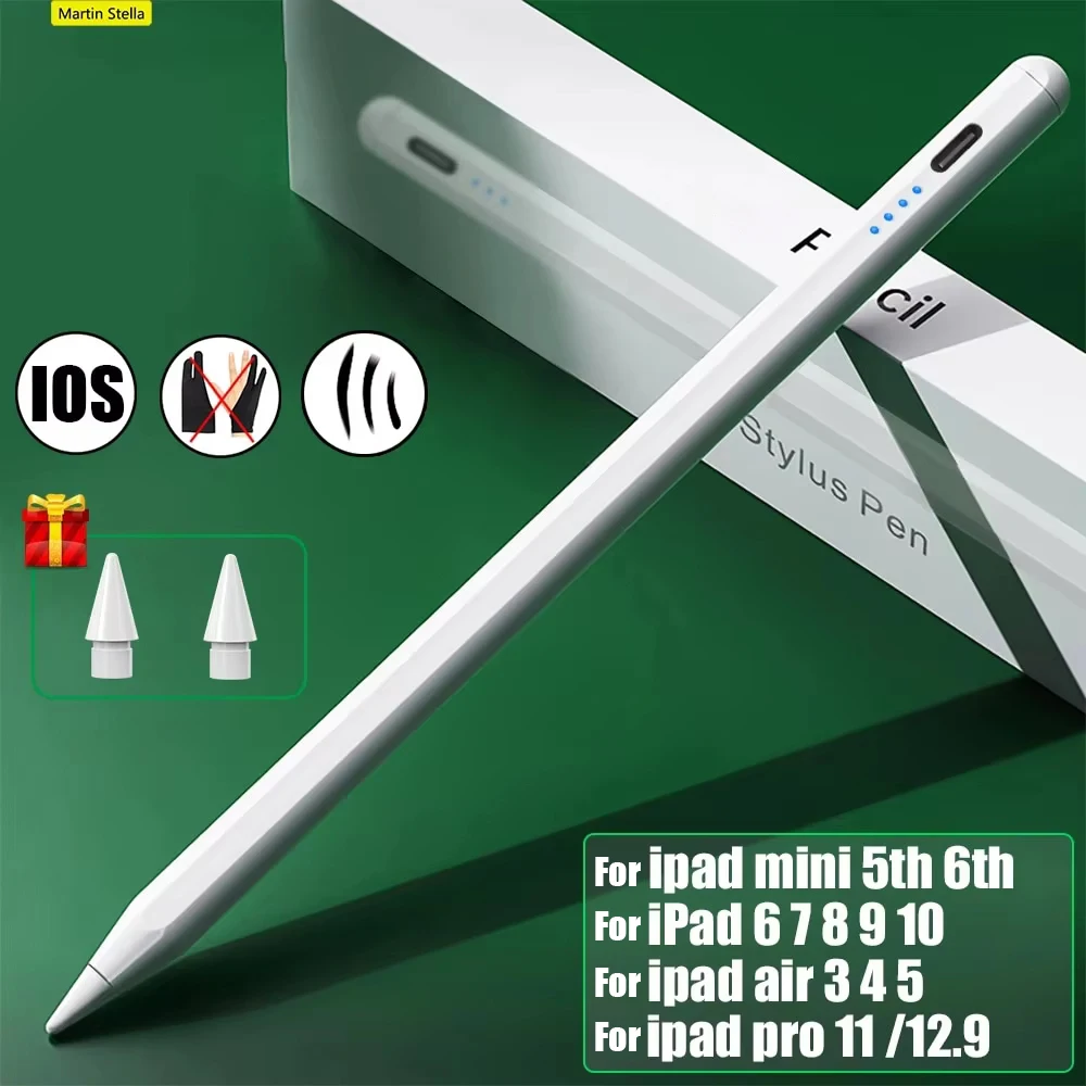 

For Apple Pencil 2 1 Stylus Pen Touch For Ipad Air 5 4 9 10 6/7/8 Generation Mini 6 Pro 11 12.9 Palm Rejection Tilt Sensitivity