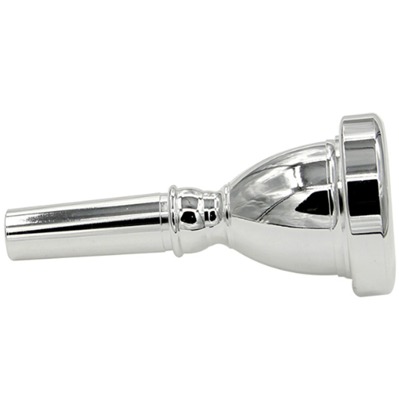 A64T-2X Large Mouth Large Holding Mouthpiece TUBA Mouthpiece Silver Plated Bass Large Mouthpiece