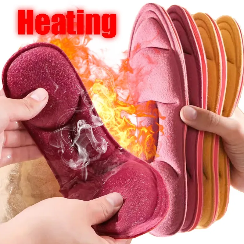 Constant Temperature Self-Heating Cotton Insoles Plush Thickened Super Soft Comfortable Sweat Absorption Odor Prevention Insoles