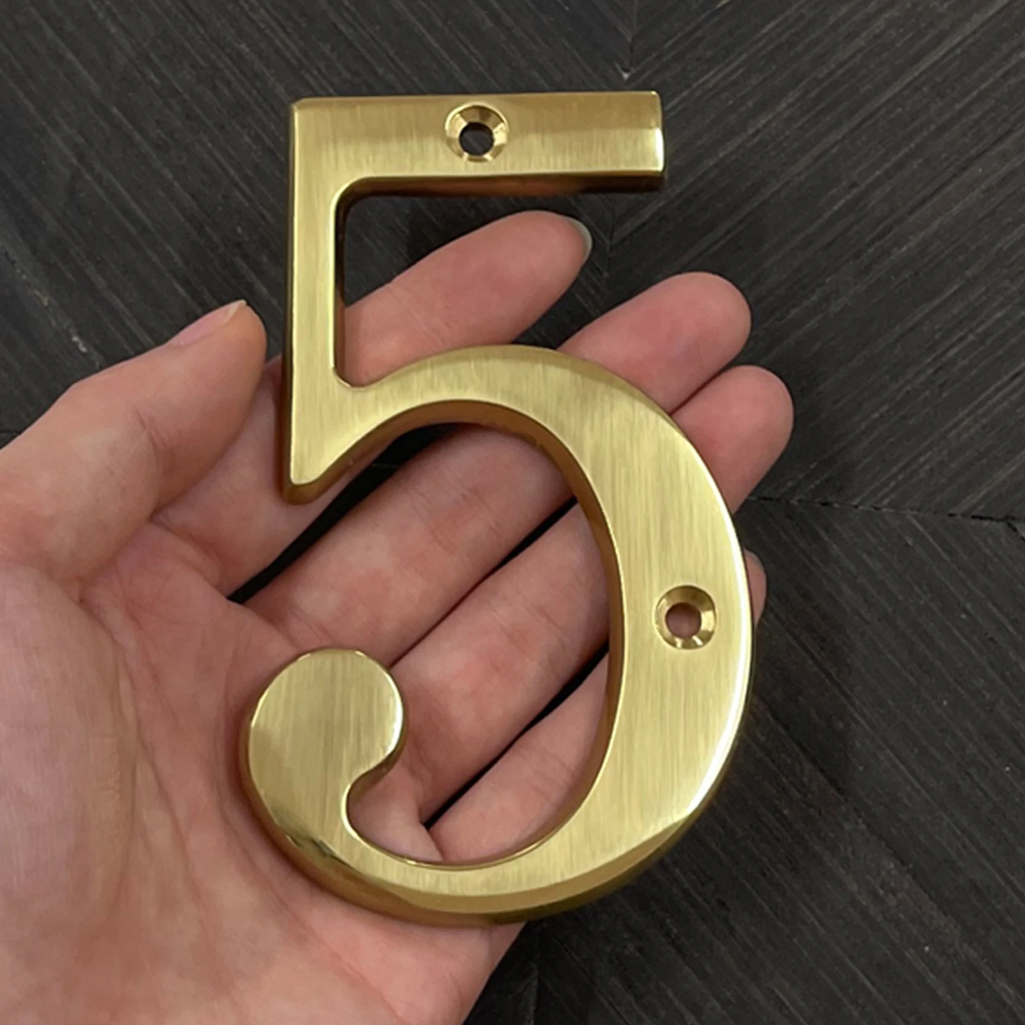 1pc 101mm Brass House Number Outdoor 4 inch Metal Letter Apartment Door Number Mailbox Address Sign #0-9 With Screws