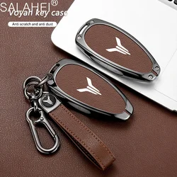 Zinc Alloy Leather Car Smart Remote Key Fob Case Cover Shell Bag For Voyah Free I-Land Dreamer 2021-2023 Protection Accessories