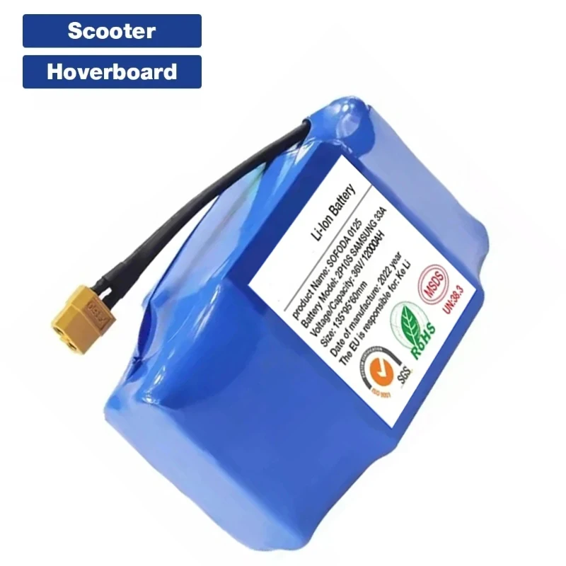 Original Package 36V 4400mAh 4.4Ah Self Balancing HoverBoard Unicycle Lithium Ion Rechargeable Battery for Electric Scooter