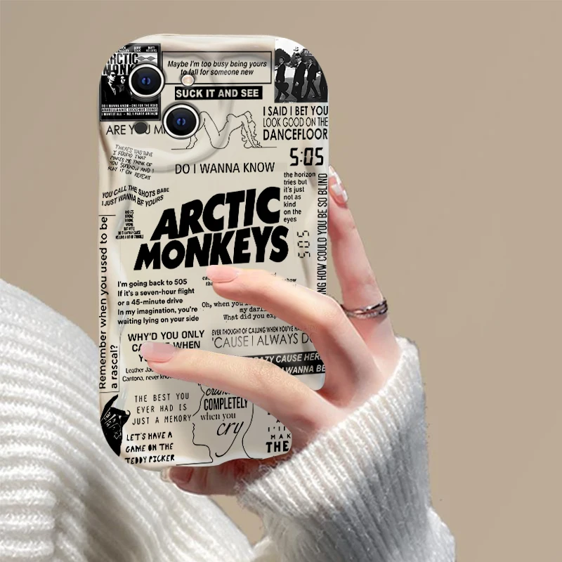 Arctic Monkeys 3D Wave Phone Case For Samsung Galaxy S24 S23 S21 S20 FE Plus Ultra 4G 5G Soft Silicone Back Cover