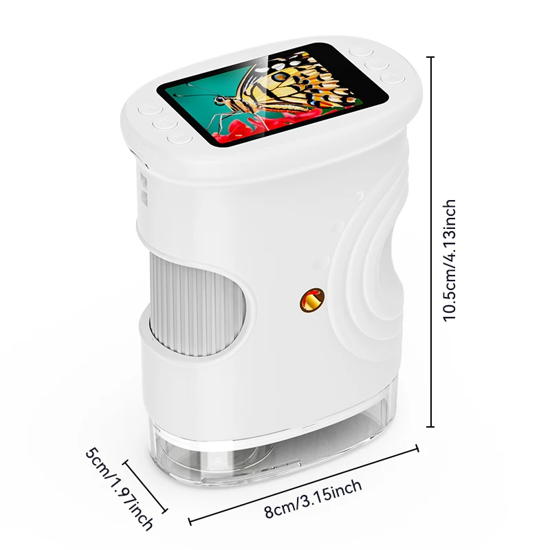 Microscope pour enfants Microscope pour enfants avec écran de 2 pouces Zoom 1000x Mini Microscope portable Caméra Cadeaux d'anniversaire de Noël