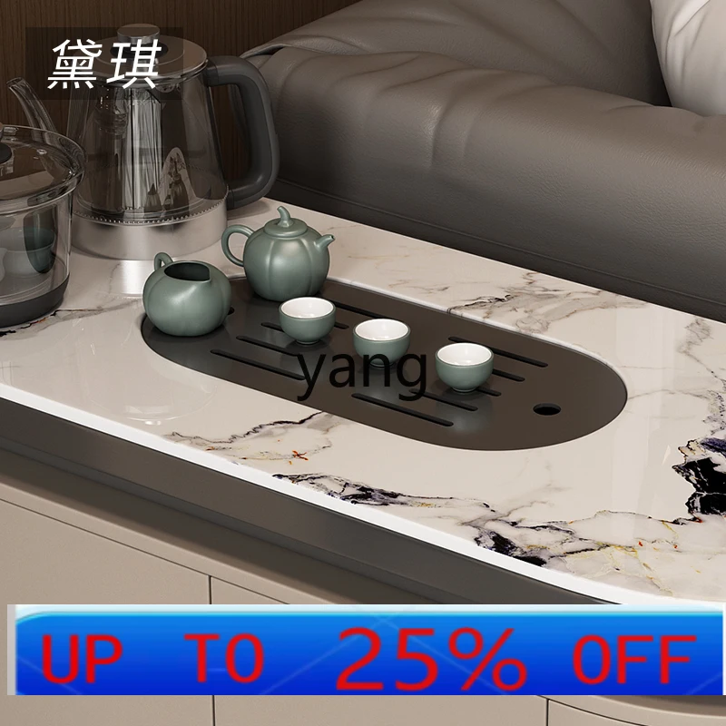 

LMM light luxury rock slab mobile tea table household simple small apartment living room balcony tea cart