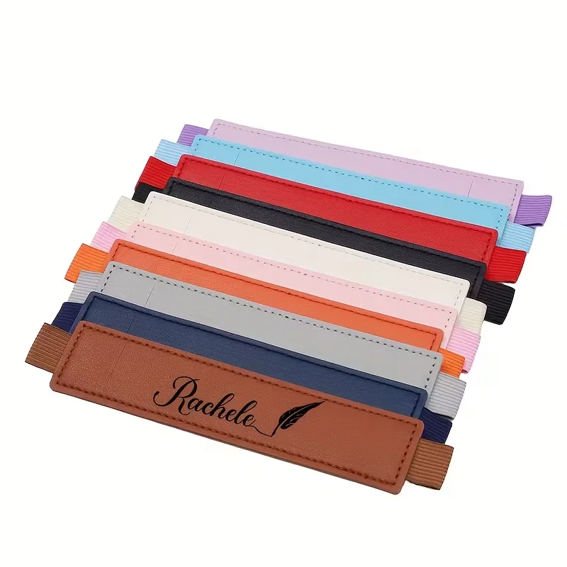 1Pcs【Customized】Personalized Multi-Color Pencil Case, Pu Material Elastic Pencil Holder, Suitable for Back-To-School Season, Holiday Gifts, Christmas Gifts