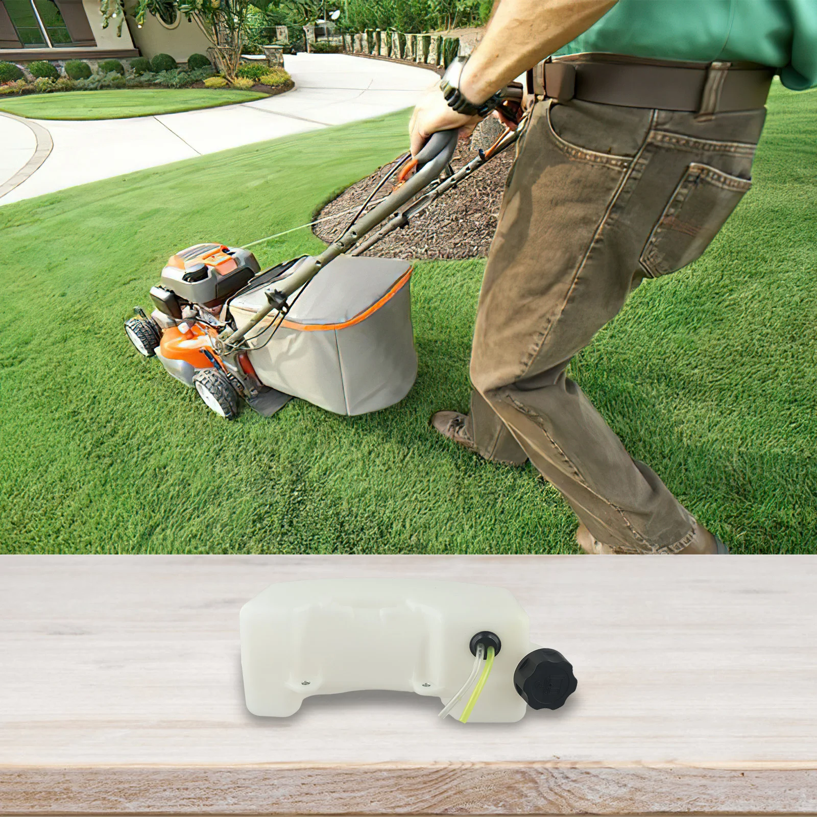 

Replacement Fuel Tank for 43cc 49cc 52cc 55cc Trimmer Brush Cutter with Cap and Pipes Fits CG430 CG520 Garden Multi Tool Engines