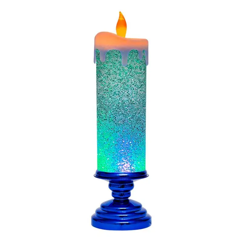 Professional Tool LED Christmas Candles Colour Changing LED Water Candle With Glitter Flameless LED Candle Lights Desk Table 27.