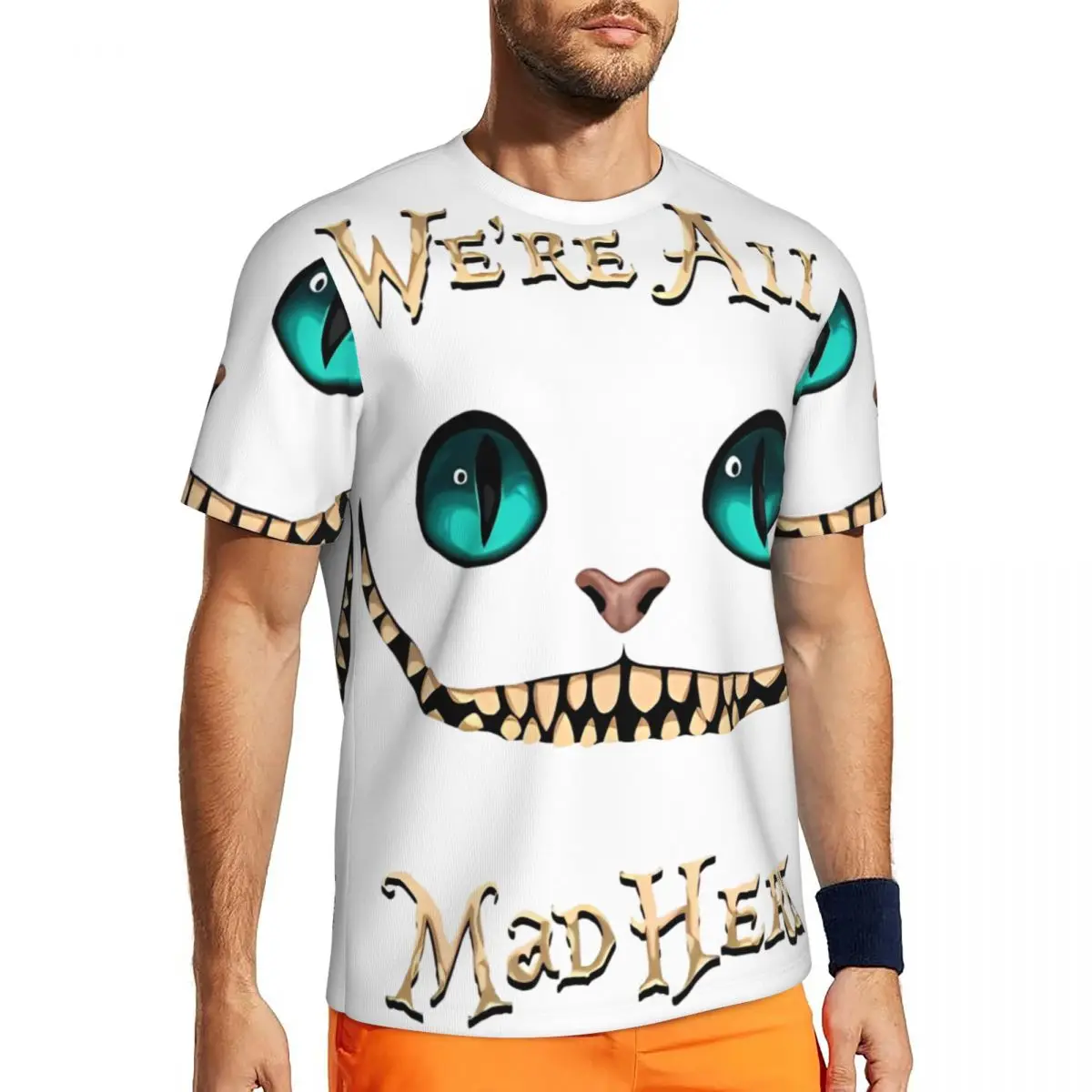 

Alice In Wonderland Cheshire Cat Gym T-Shirt Harajuku T-Shirts Men Vintage Tshirt Summer Short Sleeve Design Tops