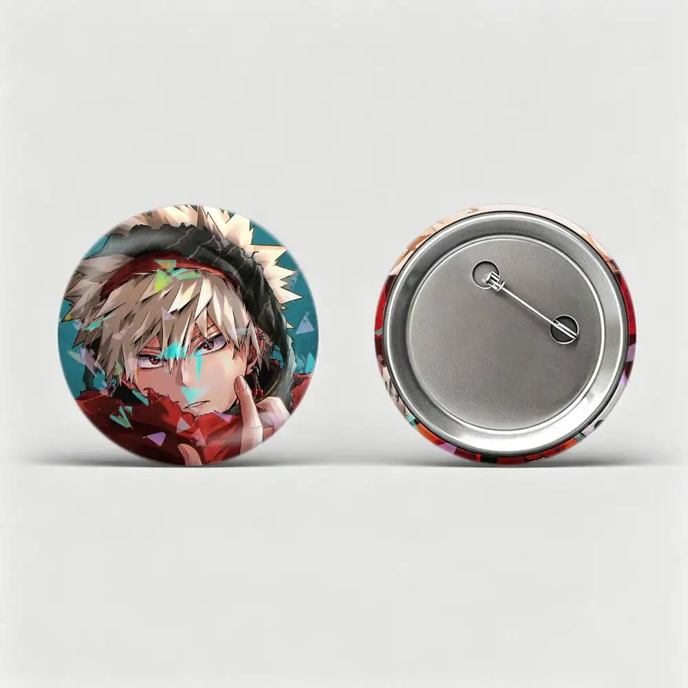K-Katsuki Bakugo My Hero-A Badges Creative Tinplate Round Button PinsBrooch Badge Clothes Backpack Custom