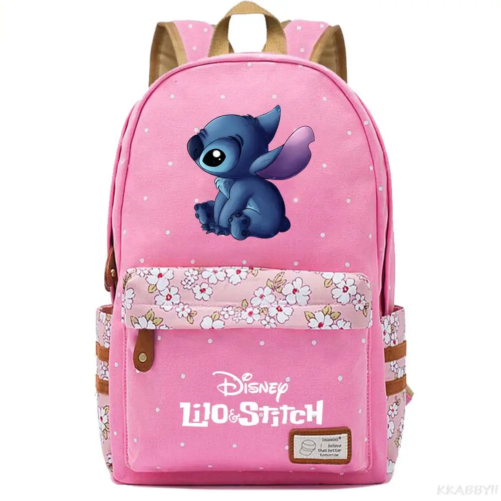 Disney Stitch chłopięcy dziewczęcy plecak szkolny 3D o płótno z nadrukiem pojemności plecak podróżny dla studentów Mochilas Kids