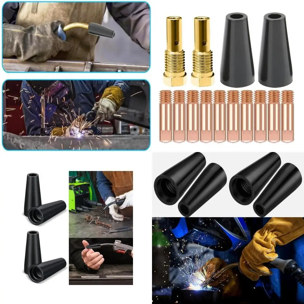 

R9UF 14Pcs 14AK Coating Protections Nozzle Welding Contact Tips Coating Protect Gas Nozzle Guns Machine Protective Sleeve