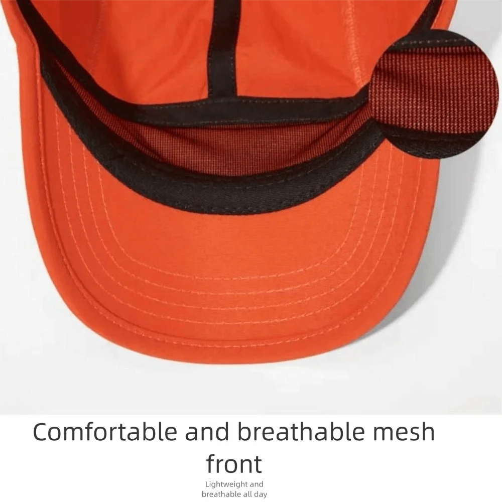 Men Women Breathable 5-Panel Cap Drawstring Elastic Adjustment Baseball Cap Nylon Waterproof Quick-dry Hat Snap Back