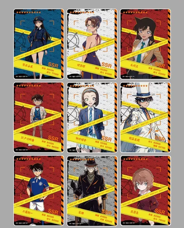 Famous Detective Conan Card Kudou Shinichi Mouri Ran Hot Stamping PTR UTR Card Anime Character Collection Card Toy Kid Xmas Gift