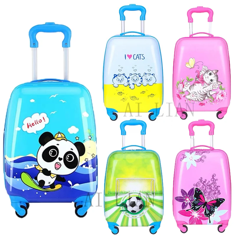 

16-дюймовый 18-дюймовый детский дорожный чемодан на колесиках, сумка для багажа на колесиках, детский милый чехол с героями мультфильмов