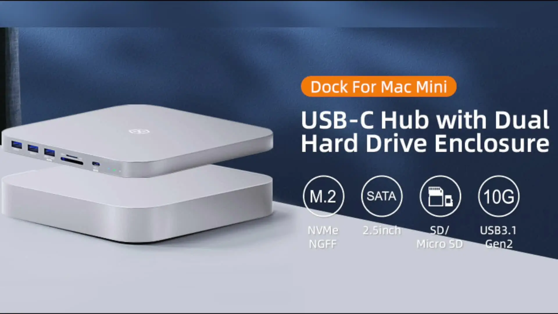Hagibis-Mac Mini m1/m2用のUSBCハブ,エンクロージャー,Hdd 2.5 sata