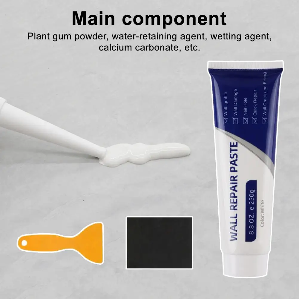 1/2/3Pcs White Waterproof Wall Paste Drywall Repair Kit With Paste Scraper Sandpaper Quick Drying Wall Holes Cracks Mending Agen