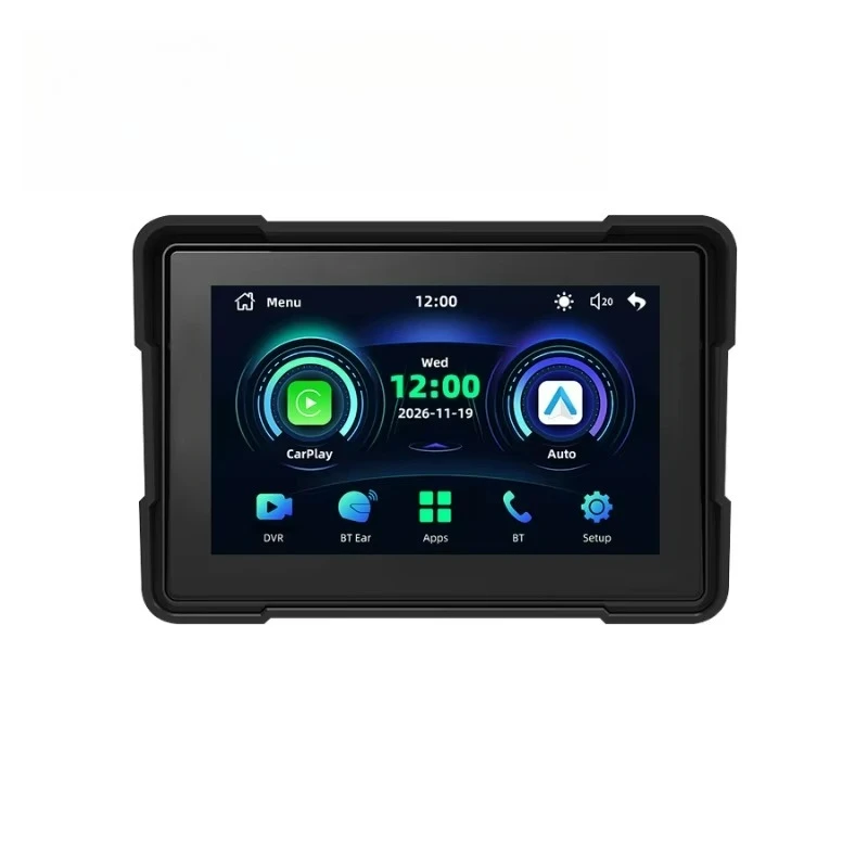 

M16C + DVR, 5-дюймовый сенсорный экран, 5G Wi-Fi, Bluetooth 5.0, IP67, беспроводной CarPlay, передняя и задняя камеры для мотоцикла, прочный корпус