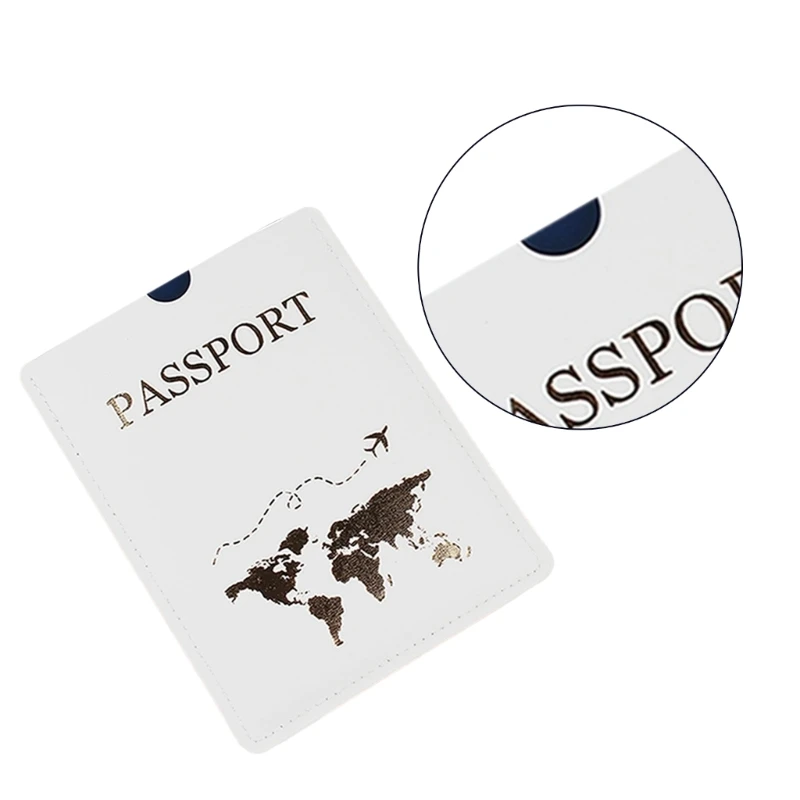 E74B Funda pasaporte PU avión Simple para hombres y mujeres, tarjetero, regalo boda