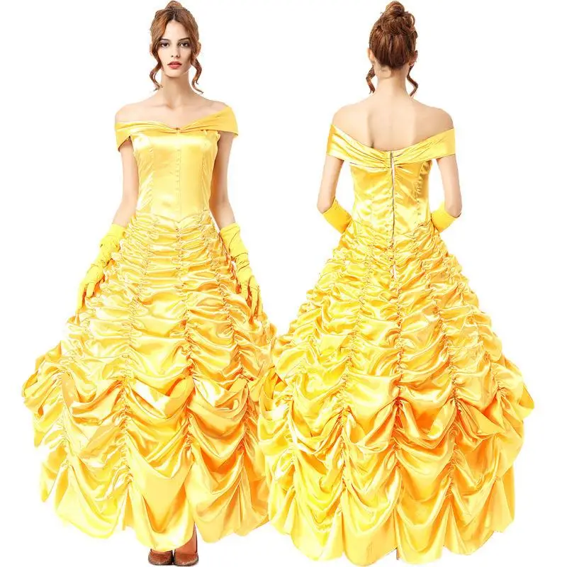 

Adult Beau And the Beast Belle Princ Dr loween Costume Stage Performance Cosplay Outfit Traditional Chinese Ethnic...