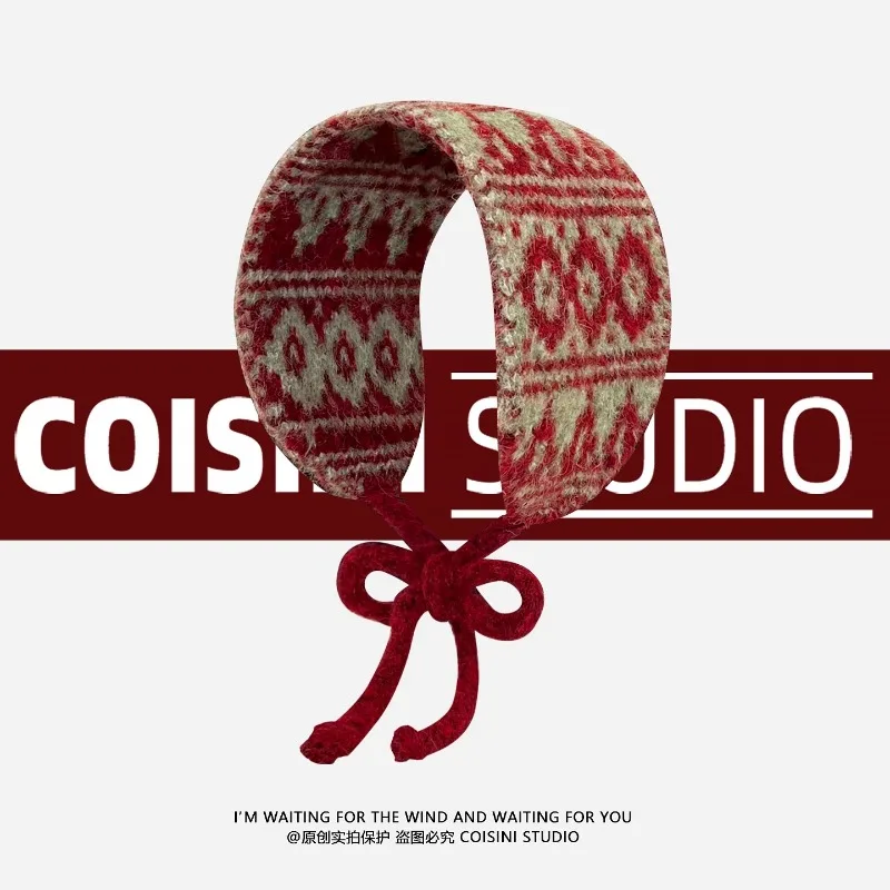 

Ретро стиль Fair Island жаккардовые ремни наушники для женщин осень-зима путешествия теплая защита ушей универсальная модная повязка для волос