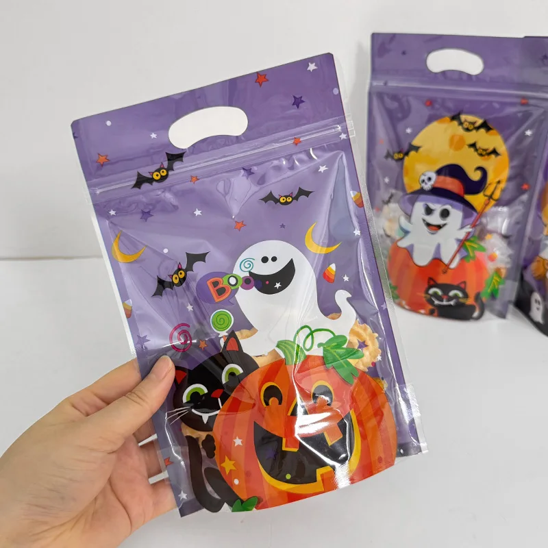 20/50Pcs Halloween Candy Bag Cartoon Pumpkin Ghost Gift Cookies Ziplock Bags Halloween Party Decor Kids Trick or Treat Favors - view 3