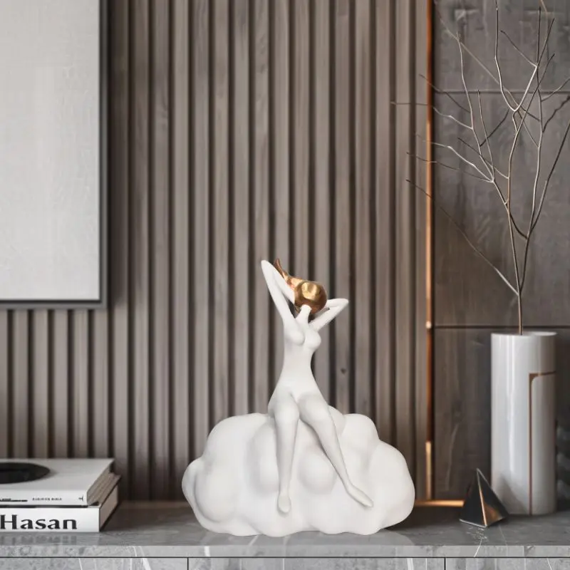 

Hotel Wall Cabinet Living Room Clothing Store Decorative ins Wind Props Xiangyun Characters Modern Art Ornament Premium Light Lu