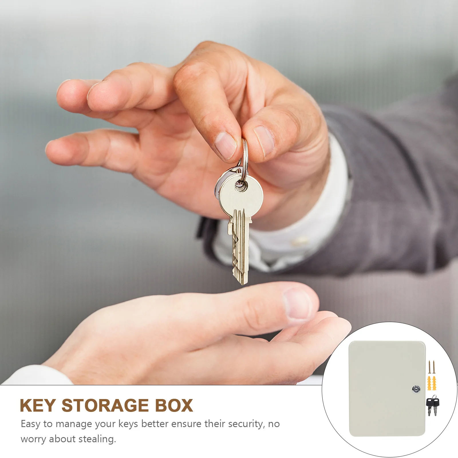 

28-Slot Storage Iron Cabinet For Real Key Cabinet Agent Home Office Key Organizer Heavy Duty Security Box