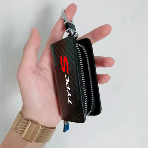 Carbon Fiber Car Key Chain Holder Case Cover Bag For Honda TYPE S R Civic Accord HRV CRV CITY Jazz Pilot FIT Auto Accessories