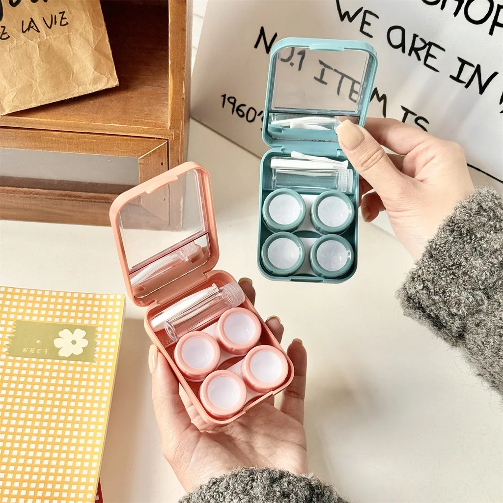 Travel Contact Lens Holder Easy Operation Double Contact Lens Container Portable Contact Lens Storage Transparent For Daily