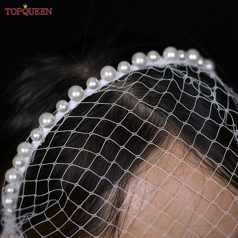 

TOPQUEEN VA11 Wedding Blusher Veil Bridal Birdcage Veil Detachable Bachelorette Party Accessories First Communion Girl Tiara