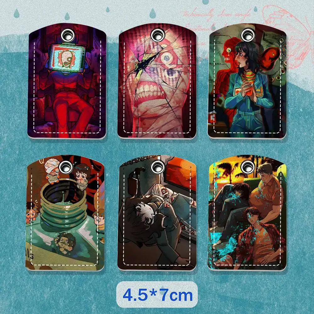 Game M-Mouthwashing Cartoon Movie Singer Game Anime Leather Card Holder Can Store Access Control ID Card Subway Air Tag Case