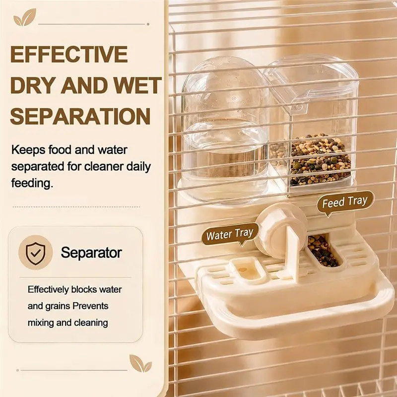 ALIM-2-In-1 Quail Feeder Gravity Auto No-Waste Bird Feeder Parrot Water Dispenser