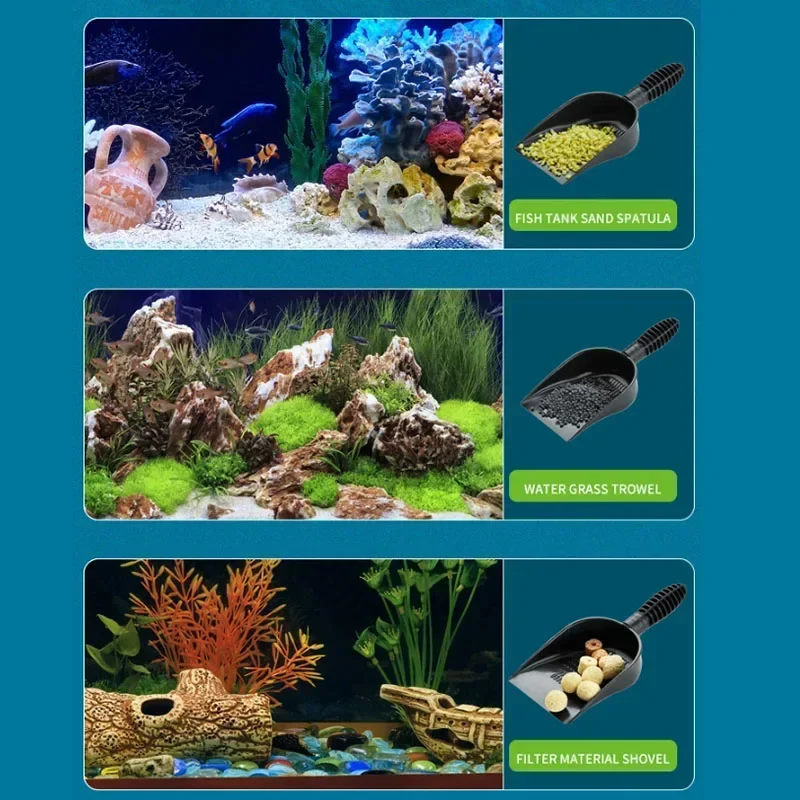 Functional Aquarium Fish Tank Gravel Sand Scoop Shovel Scraper Cleaning Pan Bottom Sand Cleaning Shovel Aquarium Cleaning Tool