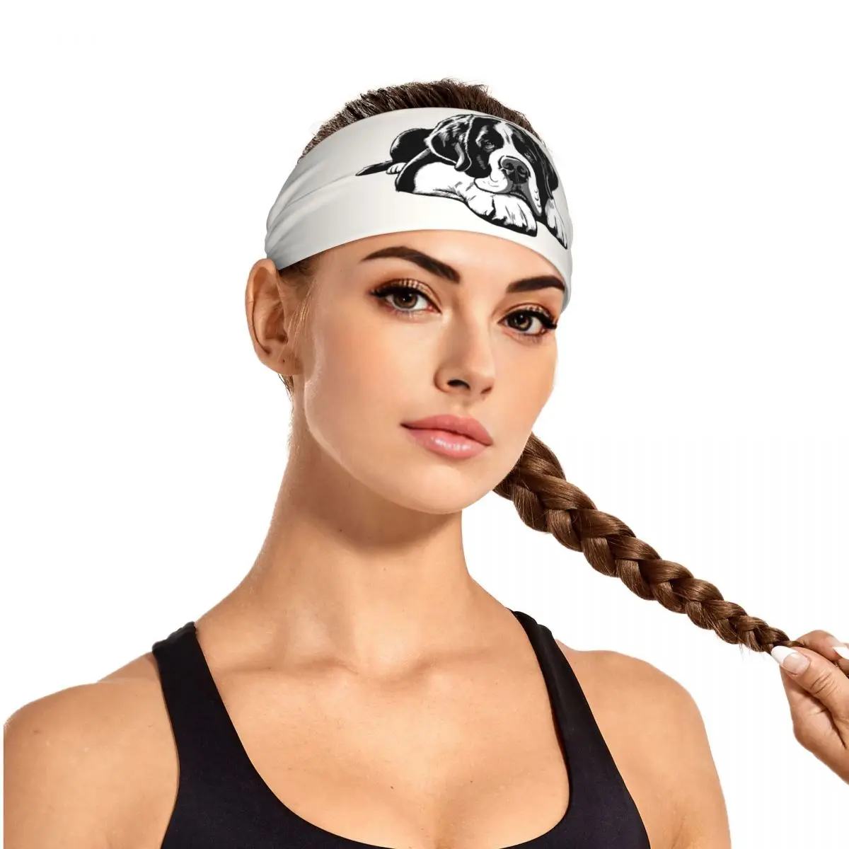 

Custom The Saint Bernard Sweatband for Men Women Wicking Moisture Sports Sweatband Gym Yoga Running