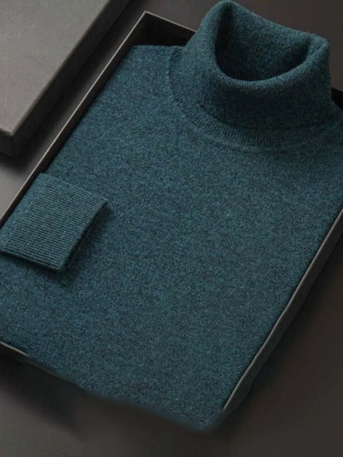 

Thiened Pure Color Knitted High Collar Sweater Men's Casual Sle Warm Loose Fit Autumn Winter New Arrival ential Base S...