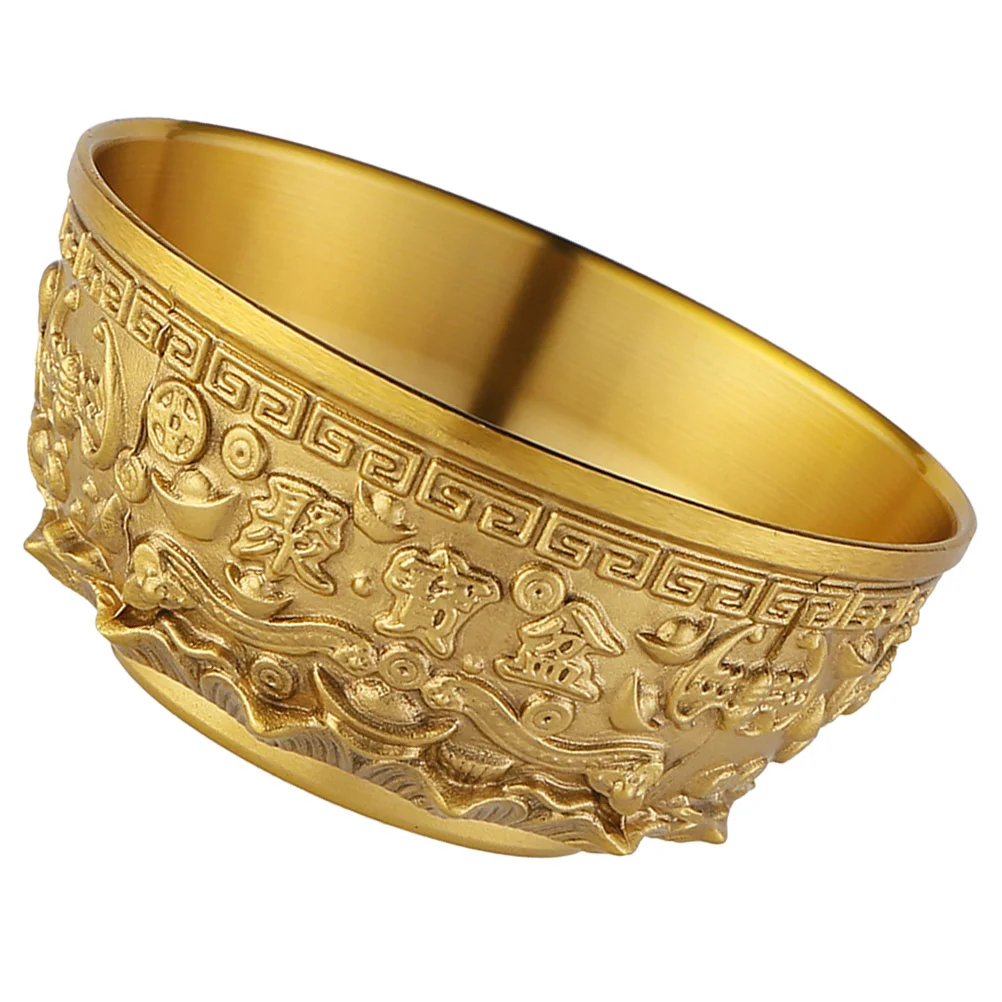 

Geometric Brass Rice Treasure Bowl Money Fortune Basin Candy Home Decoration Wealth Office