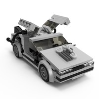 BuildMoc Technical Car Back to the Futured Time Machine Deloreaning Speed Champions MOC Supercar Building Blocks Bricks Toys