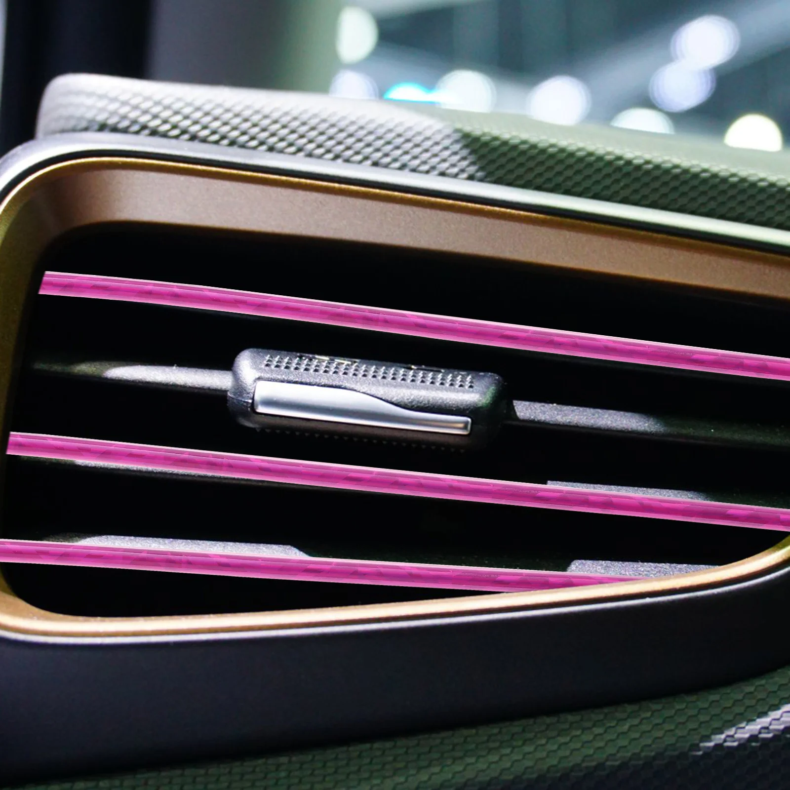 

10Pcs Car Vent Outlet Trim U Shape Clip Rhinestone Strip Decorative Conditioning Trim Moulding Auto Vent Outlet Trims