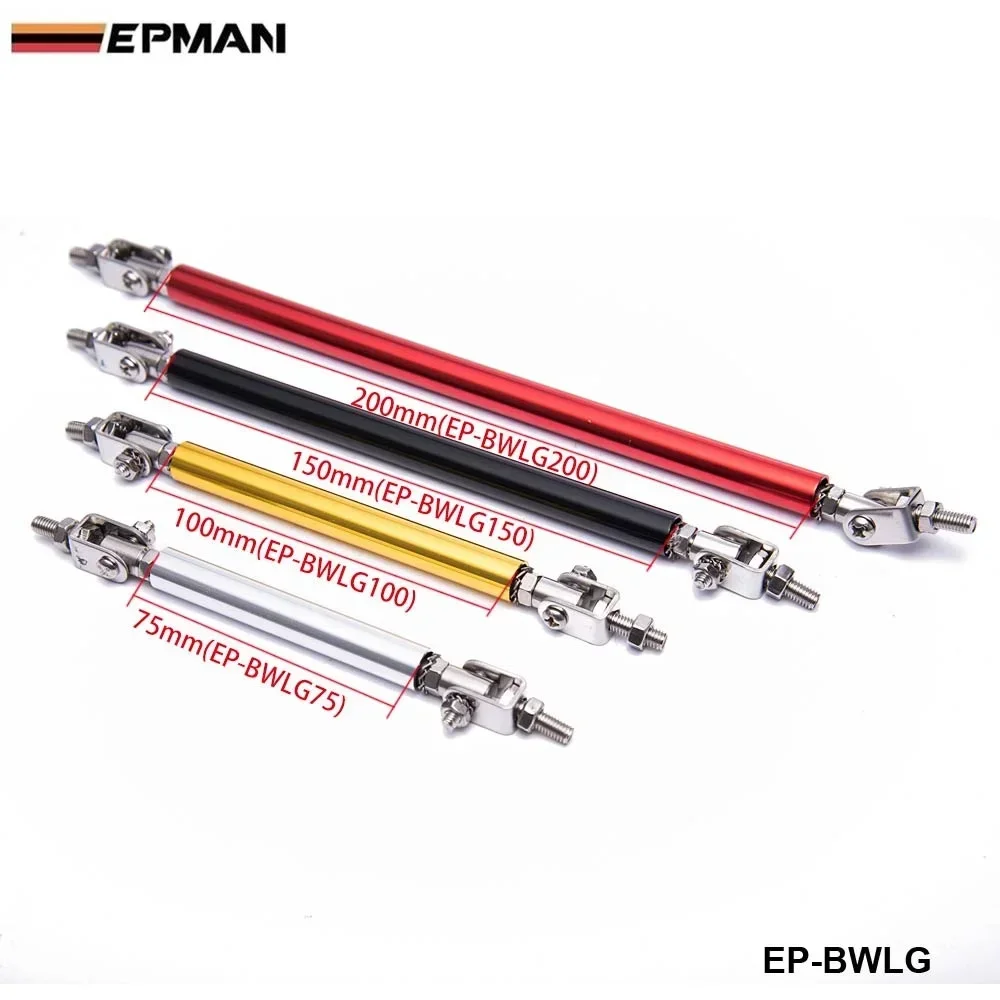 EPMAN 2PCS/SET Universal Racing 75mm 100mm 150mm 200mm Front Bumper Lip Splitter Rod Strut Tie Bar Support Kit Bumpers EP-BWLG