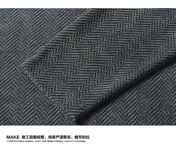 Herren-T-Shirt mit V-Ausschnitt, Fischgrätmuster, langen Ärmeln, einfarbig, lockerer Oversize-Schnitt, weich, lässig, Pullover-Stil. – Detail 16