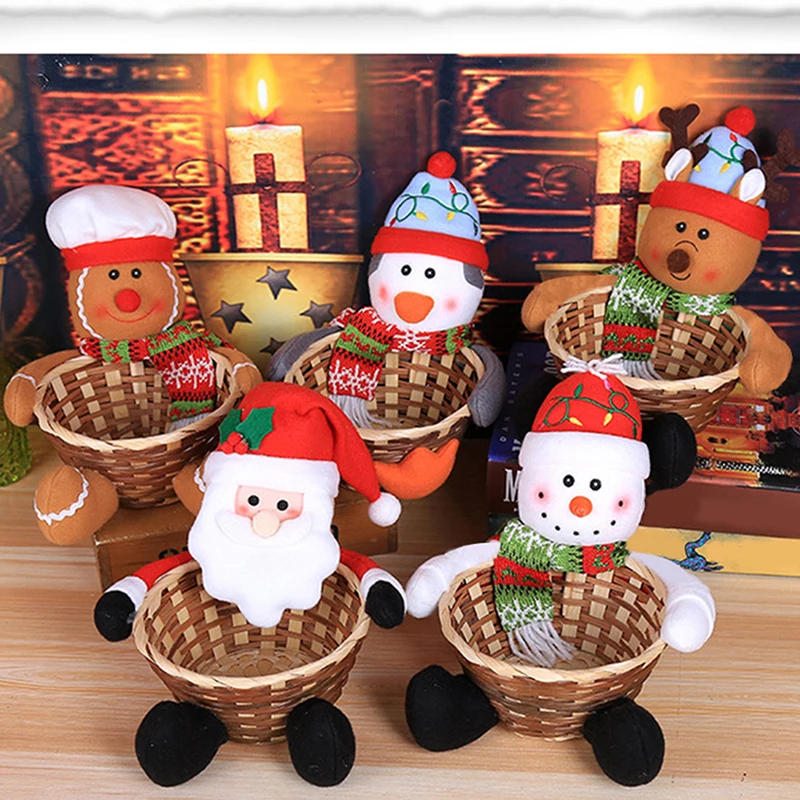 Merry Christmas Candy Storage Basket Santa Claus Storage Basket Christmas Candy Storage Basket Decoration 2024 Xmas Gifts Box