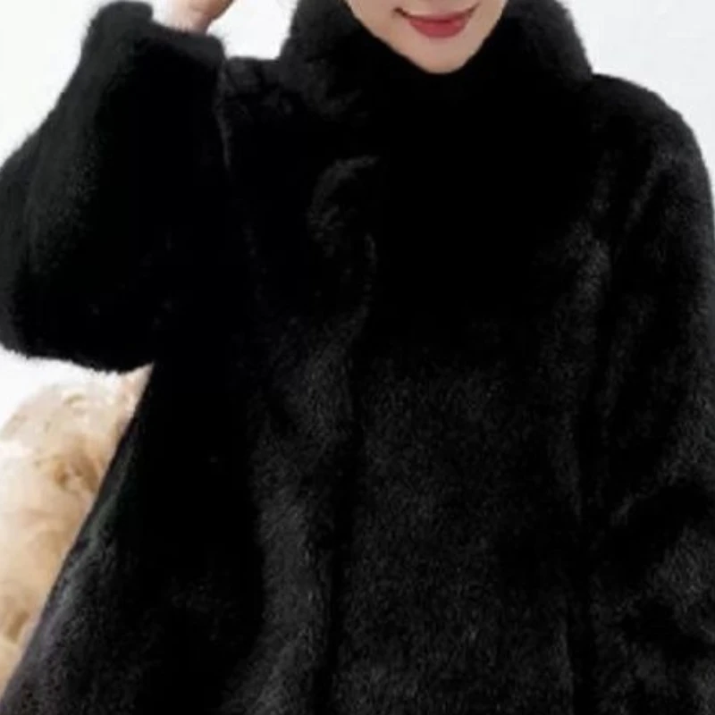 

Зимний утолщенный короткий кардиган, однотонный воротник-стойка, теплая женская модная универсальная верхняя одежда с ультра длинными рукавами E12762