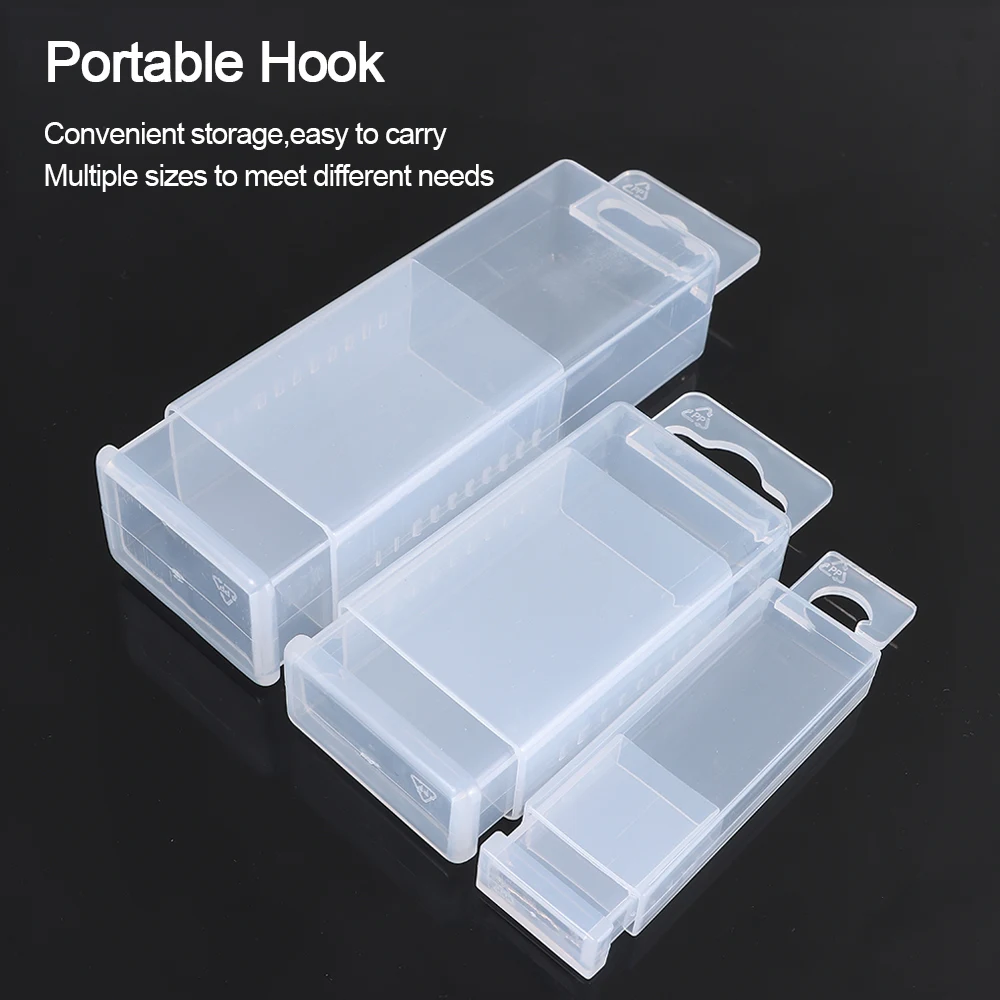 1Pcs Adjustable Height Drill Tool Box Plastic Telescoplc Twist Drill Boxes Rectangular Clear Parts Storage Case Tap Accessories