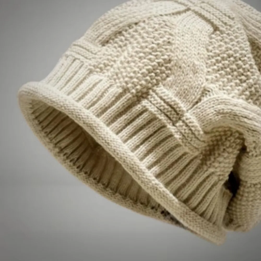 Casual Baggy Knitted Hat Oversized Thickened Wool Bonnet Caps Keep Warm Solid Color Skullcap Outdoor Riding image 5