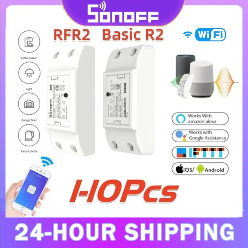 

Умный переключатель SONOFF, модуль Wi-Fi BASIC R2/RFR2 10A через беспроводное приложение, дистанционное управление, таймер, выключатель света для автоматизации умного дома