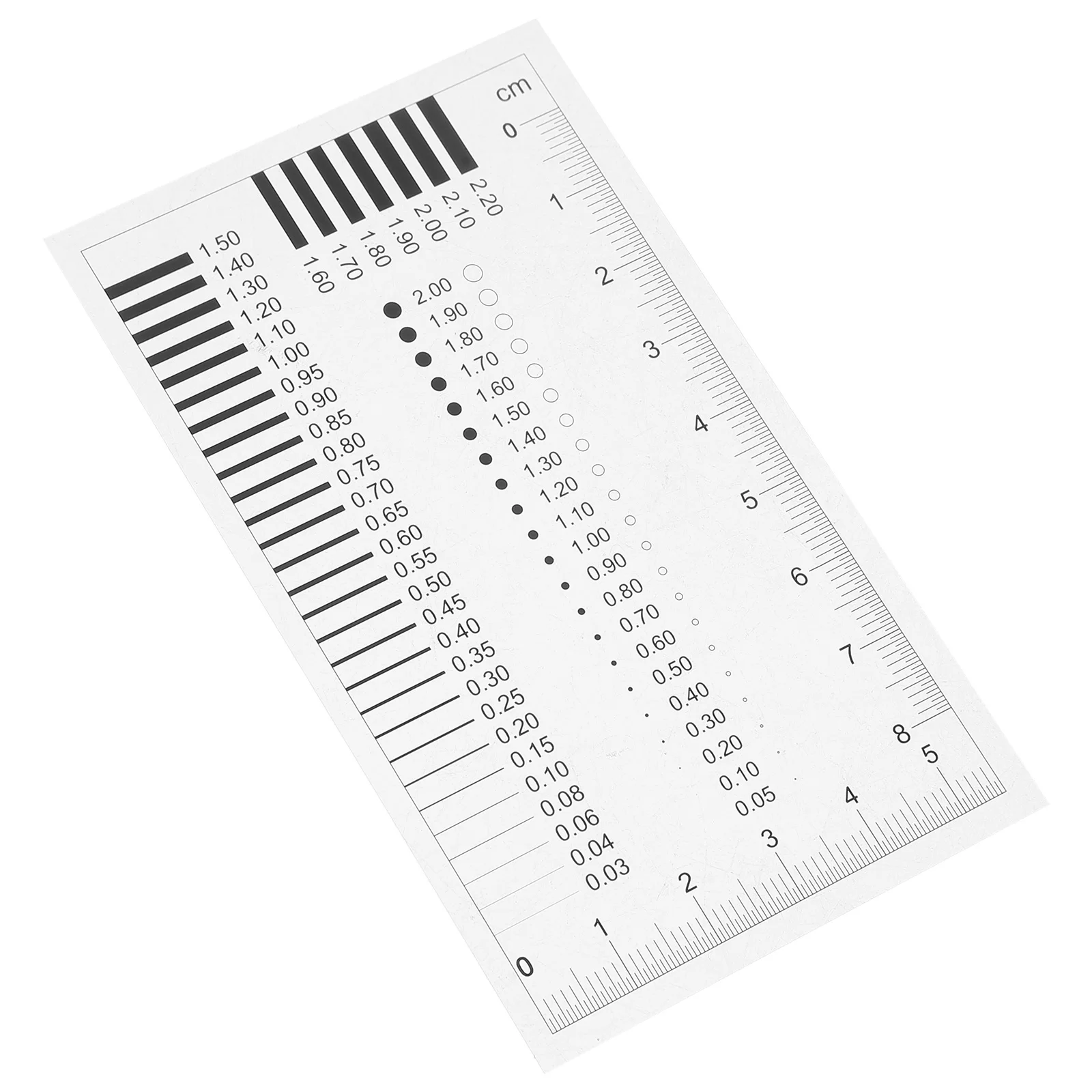مسطرة فحص عرض الكراك الشفافة أداة كشف الخلل عالية الدقة لفيلم قياس عيوب خط قطر البقع #1