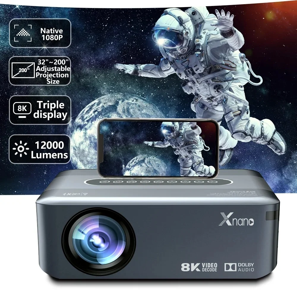 Original X1 T972 4K Smart Projector 580 Ansi Android 5G WIFI LED 8K Video Full HD 1080P Home Theater Projector 4K Projectors