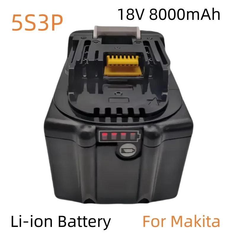 충전식 리튬 이온 배터리, Lpega 호환 가능, 18V, 8000mAh, 5S3P, 100% 배터리, BL1860, BL1850, BL1830 등, 전동 공구