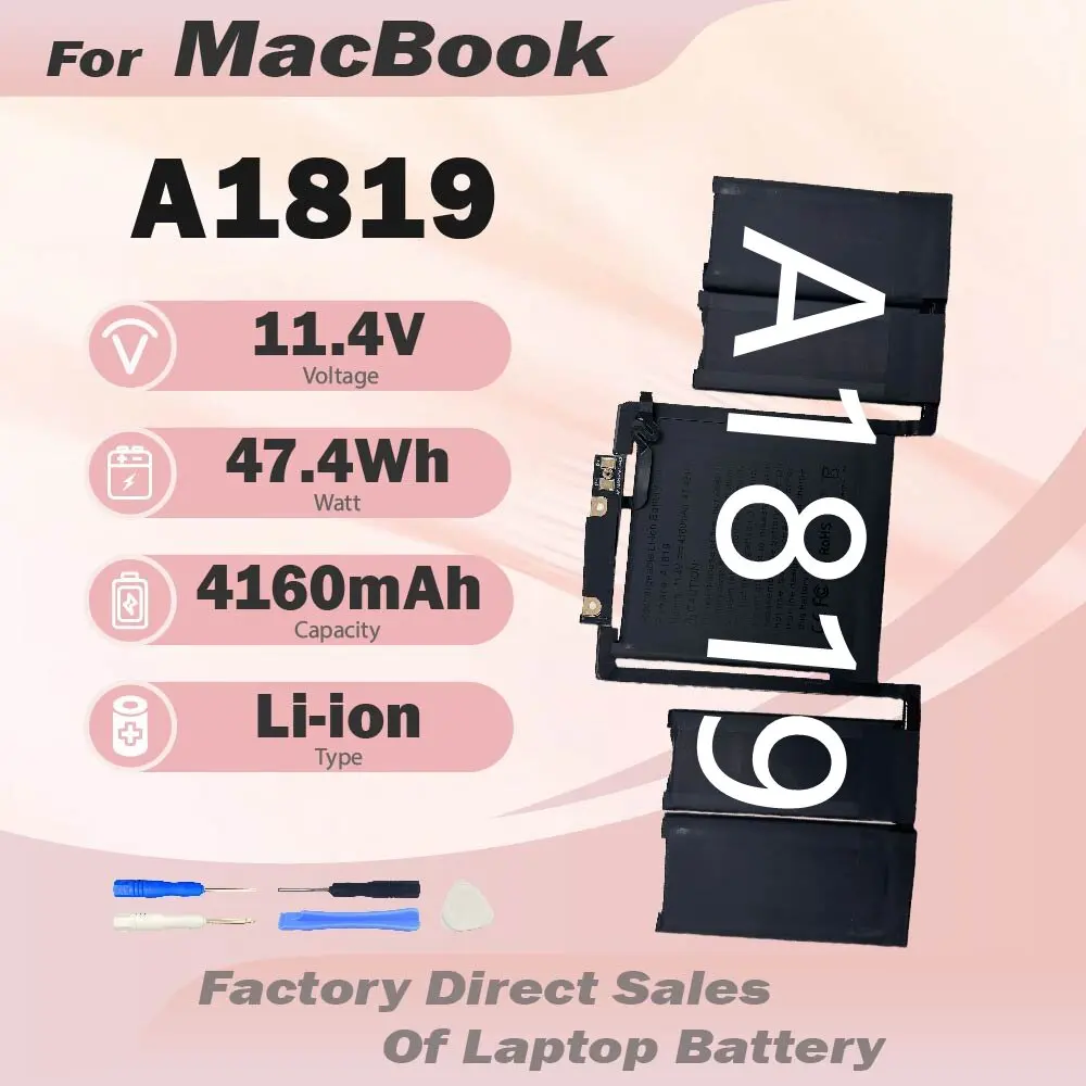 A1819 47.4Wh New Battery for Apple MacBook Pro 13'' Touch A1706 (Late 2016 Mid 2017) EMC 3071 EMC 3163 MLH12LL/A MPXV2LL/A